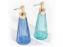 relaxdays Seifenspender Seifenspender 320 ml, Blau/Grün/Gold