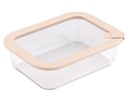 Fackelmann Vorratsdose Glas, stapelbar 1050 ml, Glas, Beige, 2 Stück