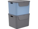 Rotho Recyclingbehälter ALBULA 2 tlg. 110 l, Blau/Anthrazit