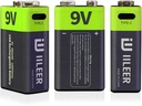 IILEER 9 V Lithium Akkus 350 mAh 2 Stück 350 mAh, 2 Stück