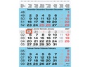 Biella 3-Monats-Kalender Papier blau 31 x 40 cm matt