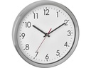 TFA Dostmann Analoge Wanduhr mit Edelstahl-Rahmen Silber