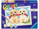 Ravensburger Malen nach Zahlen CreArt – Spielende Hunde