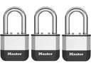 Masterlock Vorhängeschloss Elite 52 mm 3er Schwarz Edelstahl/Kevlar