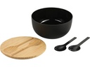 Kesper Salatschüssel mit Besteck 24 x 13 cm, Schwarz