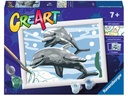 Ravensburger Malen nach Zahlen Eine Delfinschar mit 10 Acrylfarben