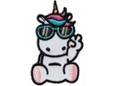 Mono-Quick Aufnäher Einhorn mit Brille 1 Stück