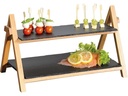Kesper Etagere 2-stufig Schiefer Bambus rechteckig