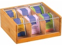 Kesper Tee-Organizer aus Bambus mit 6 Fächern, braun