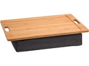 Kesper Knietablett Bambus mit Kissen Grau 45 x 31 x 8 cm