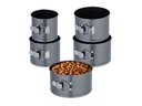 relaxdays Springform Set 5-teilig, Carbonstahl, Anthrazit