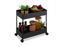 relaxdays Küchenwagen Servierwagen 39.5 x 38 x 21.5 cm, Schwarz