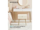 Songmics Dressing Table Chair Stool with Storage Weiss