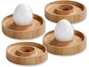 Kesper Eierbecher Bambusholz 4er-Set mit Schalenablage