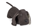 relaxdays Türstopper Hund Polyester Kunstleder Braun 14 x 32 x 14 cm