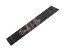 Partydeco Schärpe Bride to Be Satin Schwarz Roségold 10 cm x 75 cm