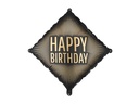 Partydeco PartyDeco Folienballon Happy Birthday Schwarz/Gold