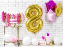Partydeco PartyDeco Geburtstagskerze Ziffer 8 Gold 1 Stück