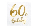 Partydeco PartyDeco Servietten 60th Birthday, 20er-Set 33 cm x 33 cm