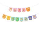 Partydeco Girlande Happy Birthday farbig, 163 x 12 cm