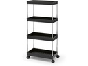 EASYmaxx Rollregal 85 cm schwarz 4 Ebenen Schwarz/Silber