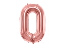 Partydeco Folienballon Ziffer 0 86 cm, Rosegold