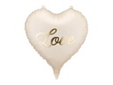 Partydeco PartyDeco Folienballon Herz Love Beige/Gold