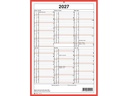 Simplex Tafelkalender 2027 A4 Hochformat, Rot/Weiss