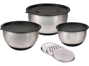 Kesper Schüssel-Set Edelstahl Silber & Schwarz 1.20 l