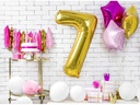 Partydeco PartyDeco Geburtstagskerze Ziffer 7 Gold 1 Stück