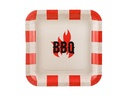 Partydeco Einwegteller Grill BBQ kariert 6 Stück