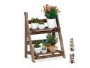 relaxdays Pflanzentreppe Holz Dunkelbraun klappbar