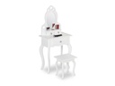 relaxdays Kinderschminktisch mit Hocker weiss