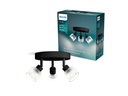 Philips Horen Aufbauspot 3x rund ohne Leuchtmittel GU10, schwarz