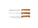 Schwertkrone Messer-Set Fleisch/Koch/Brotmesser Silber/Braun