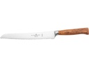 Schwertkrone Brotmesser geschmiedet Olivenholz - 20 cm Braun