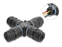 Delock Kabelverbinder X-Form 3 Pin IP68 5 - 12 mm werkzeugfrei