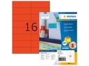 HERMA Farbige Etiketten A4, 105 x 37 mm, rot, 1600 Etiketten