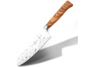 Schwertkrone Santoku Kochmesser 16 cm olivenholz Silber/Braun