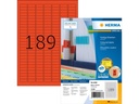 HERMA Farbige Etiketten A4, 25,4 x 10 mm, rot, 18900 Etiketten