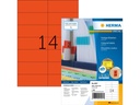 HERMA Farbige Etiketten A4, 105 x 42,3 mm, rot, 1400 Etiketten