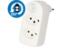 Max Hauri Mehrfachstecker ADAPT 2x Typ 13 weiss drehbar Schalter