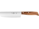 Schwertkrone Nakiri Messer Olivenholz - 17 cm Silber/Braun