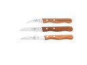 Schwertkrone Messer-Set Obst-, Gemüse- und Tomatenmesser Silber/Braun