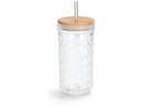 Zeller Present Trinkglas Struktur 580 ml, 1 Stück, Transparent/Braun