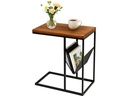 relaxdays Beistelltisch in C-Form 63 x 30 cm Braun/Schwarz