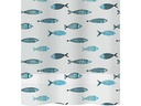 diaqua® Duschvorhang Fish 180 x 200 cm, Blau/Weiss