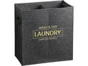 Kesper Wäschebox 80 l, Schwarz/Grau/Gold