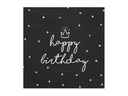 Partydeco Happy Birthday Schwarz Weiss, 33 x 33 cm