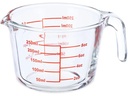 relaxdays Messbecher 500 ml, Rot/Transparent
